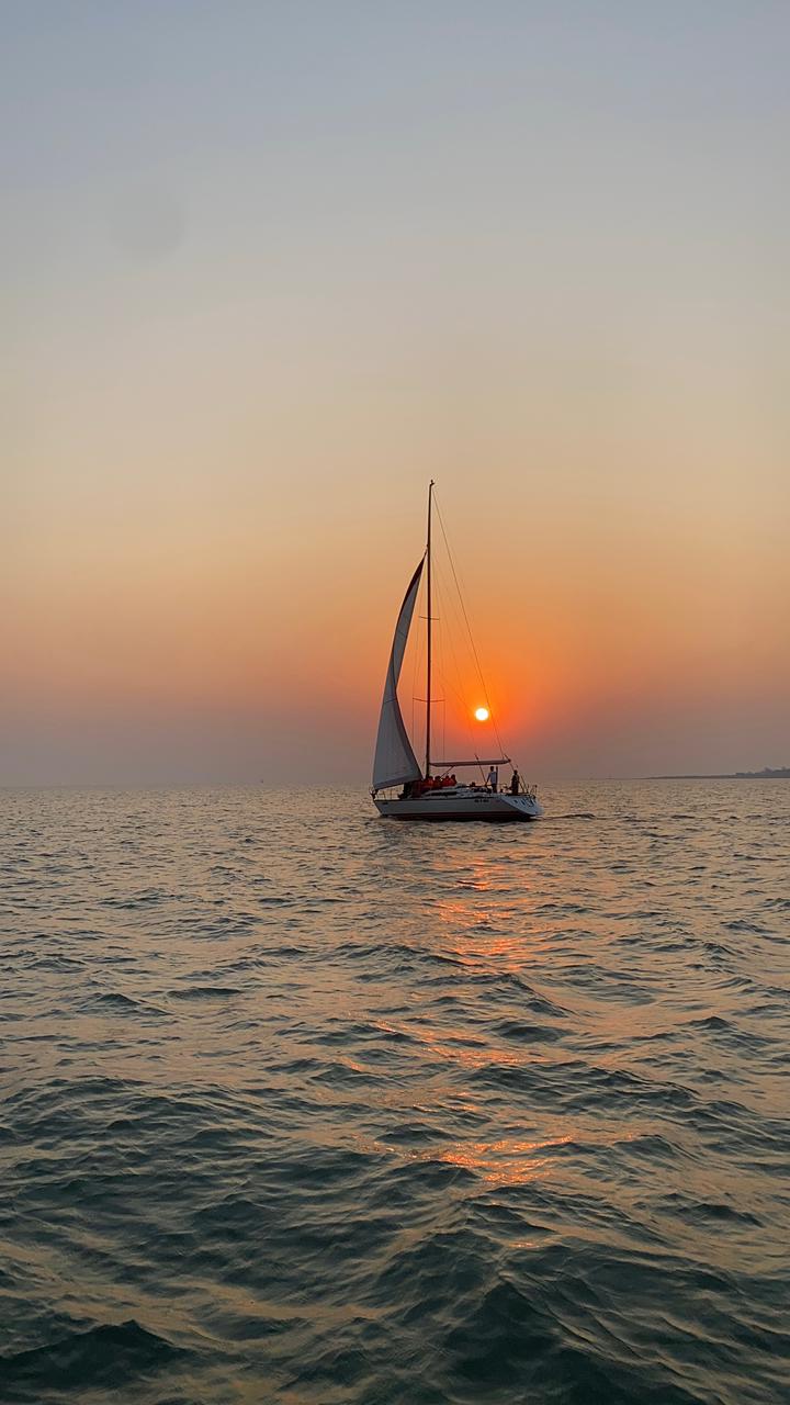 Sunset sailing dinner date on the Arabian Sea off Gateway of India Mumbai